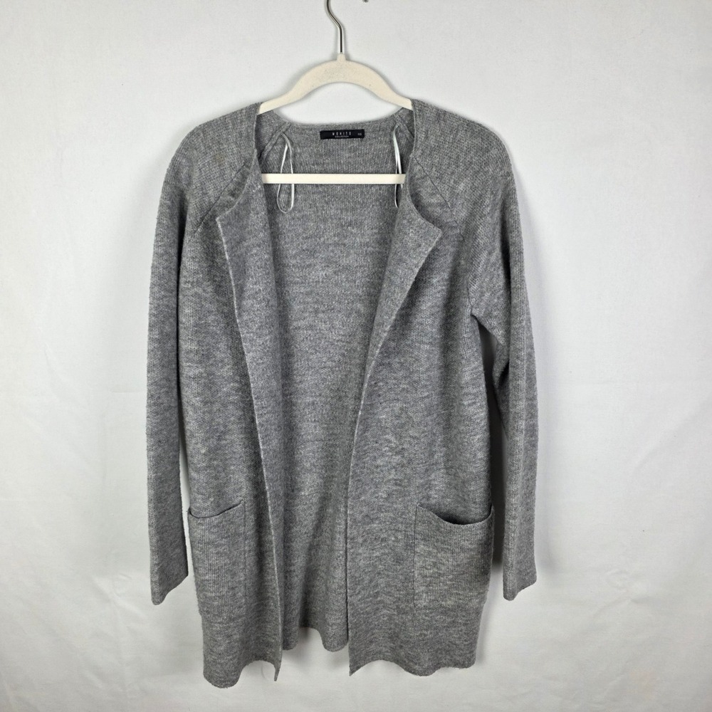 Mohito Collection Women XXS Gray Open Front Cardigan Patch Pockets Raglan Sleeve